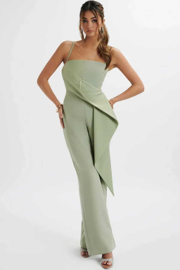 Lavish Alice Ada Waterfall Frill Jumpsuit In Sage Green Online