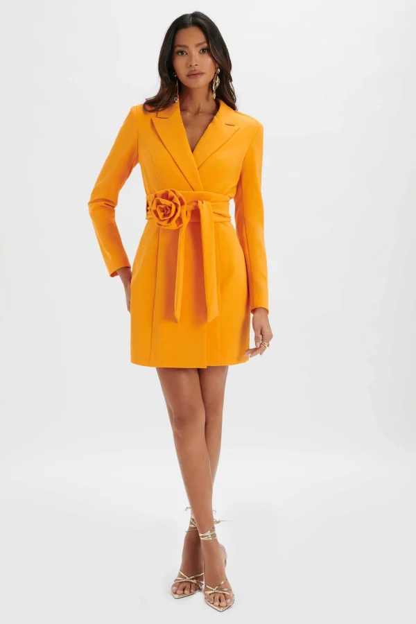 Lavish Alice Adya Rosette Belted Blazer Mini Dress In Orange Discount