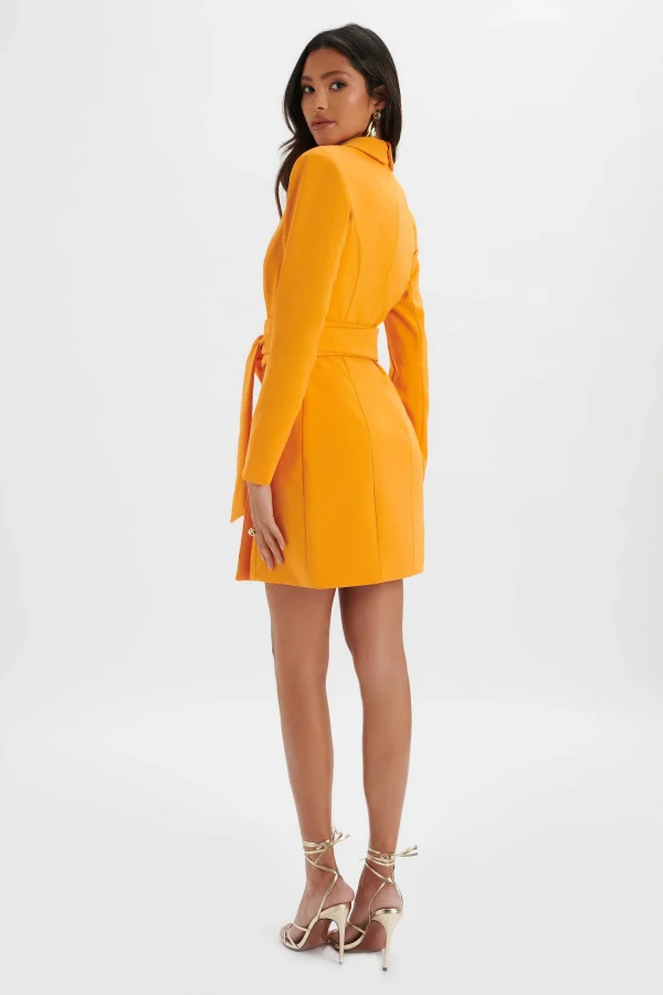 Lavish Alice Adya Rosette Belted Blazer Mini Dress In Orange Discount