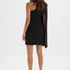 Lavish Alice Aire Boned One Shoulder Cape Blazer Dress In Black Best Sale