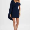 Lavish Alice Aiza Asymmetric Cape Mini Dress In Navy Fashion