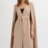 Lavish Alice Alexia Longline Belted Cape Blazer In Camel Cheap