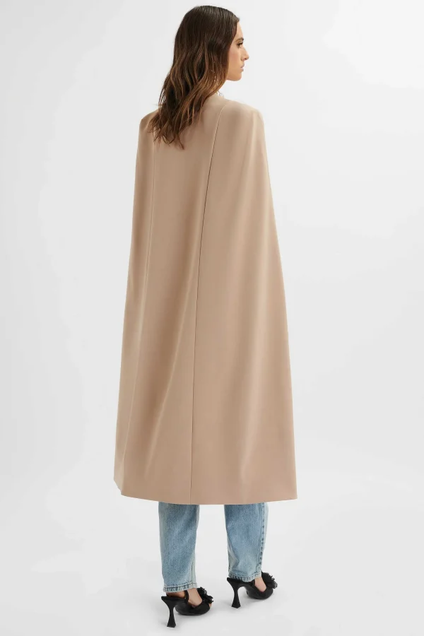 Lavish Alice Alexia Longline Belted Cape Blazer In Camel Cheap