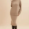 Lavish Alice Amari Knitted Cashmere Blend Jumper In Beige Clearance