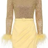 Lavish Alice Annie Beaded Sequin Mini Dress In Yellow Cheap