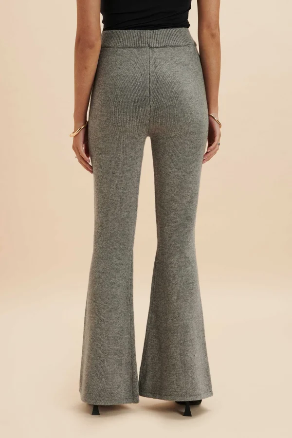 Lavish Alice Ayzel Knitted Cashmere Blend Fit & Flare Trousers In Grey Flash Sale