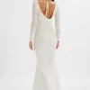 Lavish Alice Betsy Burnout Stretch Devore Drape Back Maxi In White Hot