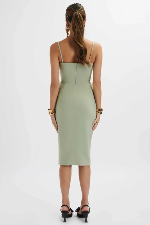 Lavish Alice Bonnie Waterfall Frill Midi Dress In Sage Green Shop