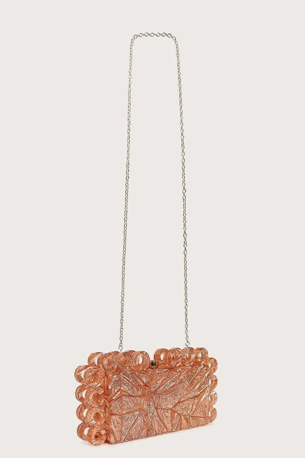 Lavish Alice Celeste Circular Textured Box Clutch Bag In Rose Gold Sale