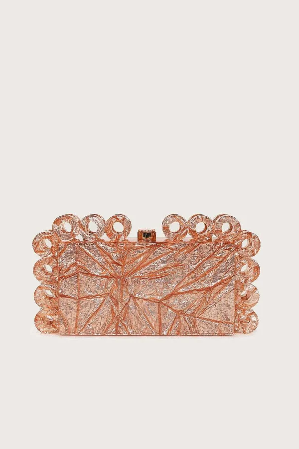 Lavish Alice Celeste Circular Textured Box Clutch Bag In Rose Gold Sale