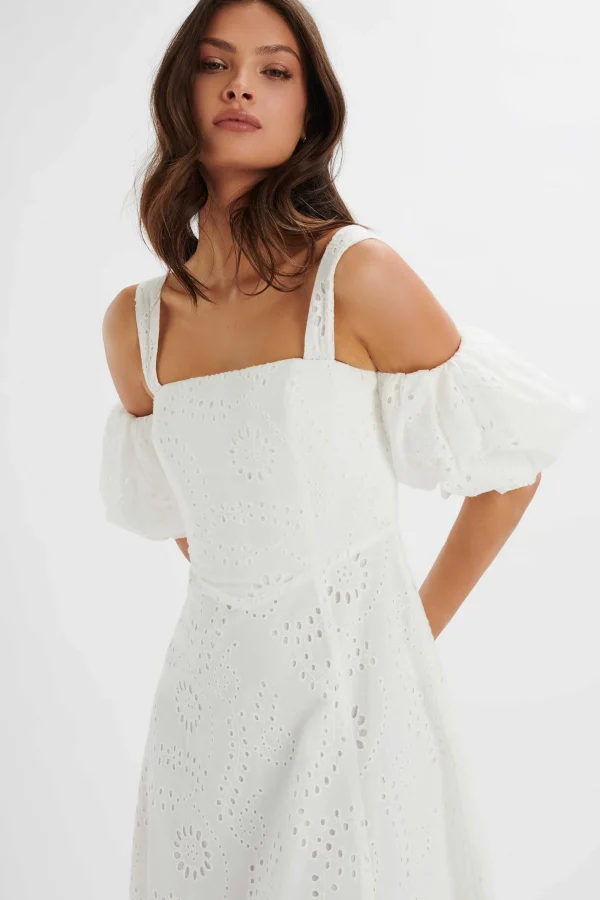 Lavish Alice Charli Off Shoulder Broderie Dress In White Best