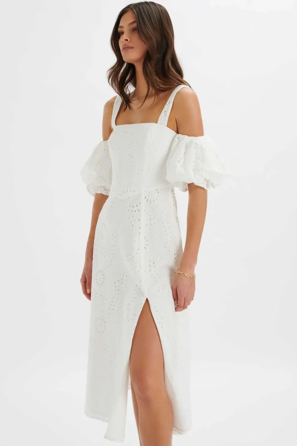 Lavish Alice Charli Off Shoulder Broderie Dress In White Best