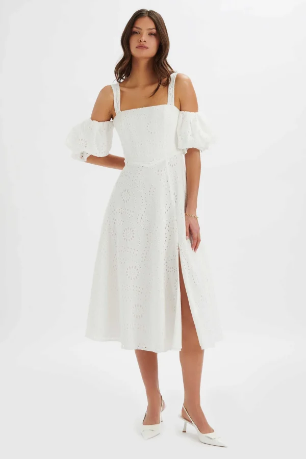 Lavish Alice Charli Off Shoulder Broderie Dress In White Best