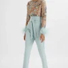 Lavish Alice Delia Embellished Feather Cuff Jumpsuit In Blue New