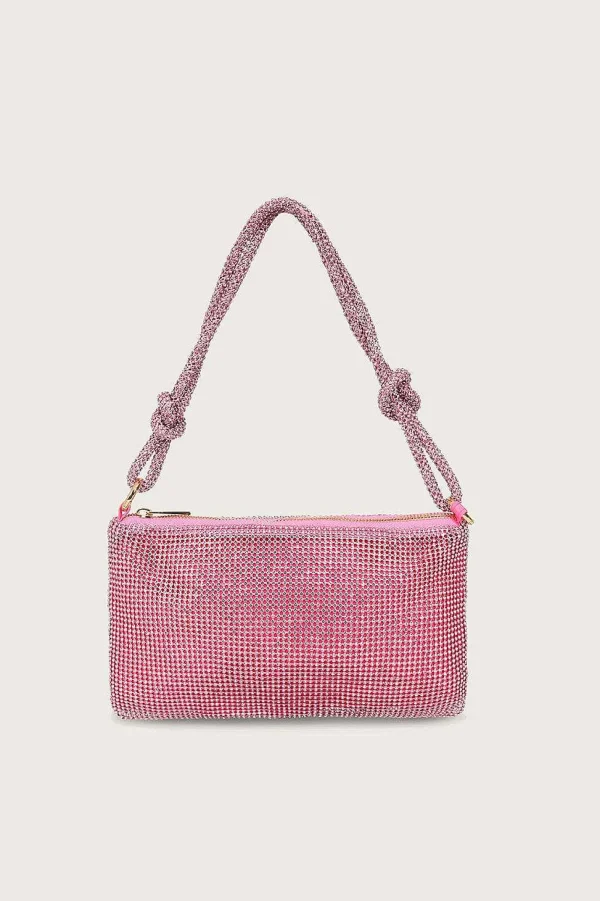 Lavish Alice Dina Rhinestone Mini Shoulder Bag In Pink Clearance