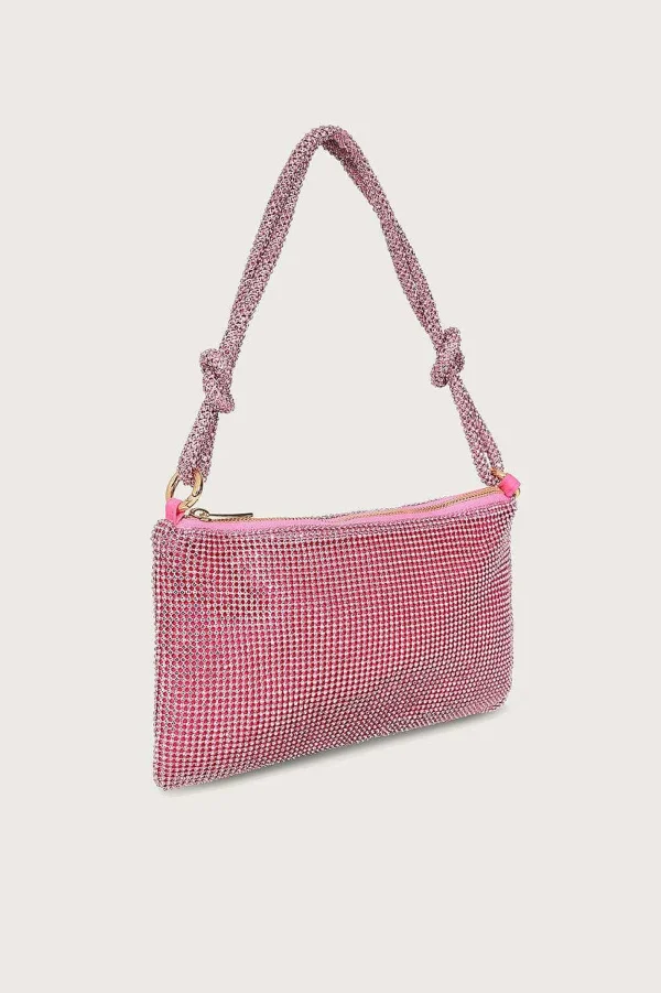 Lavish Alice Dina Rhinestone Mini Shoulder Bag In Pink Clearance