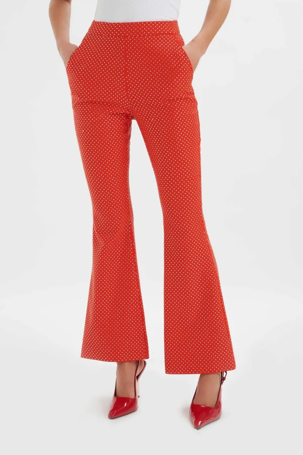 Lavish Alice Ellisa Crystal Embellished Fit And Flare Trousers In Red New