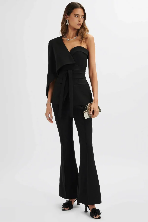 Lavish Alice Emelie Fit & Flare Tailored Trouser In Black Cheap