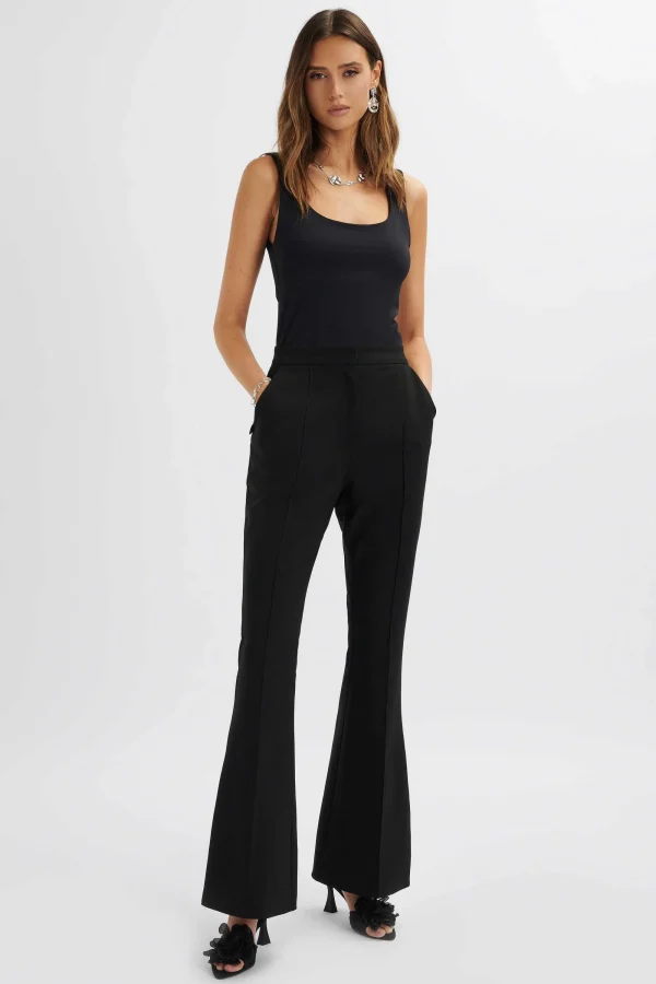 Lavish Alice Emelie Fit & Flare Tailored Trouser In Black Cheap