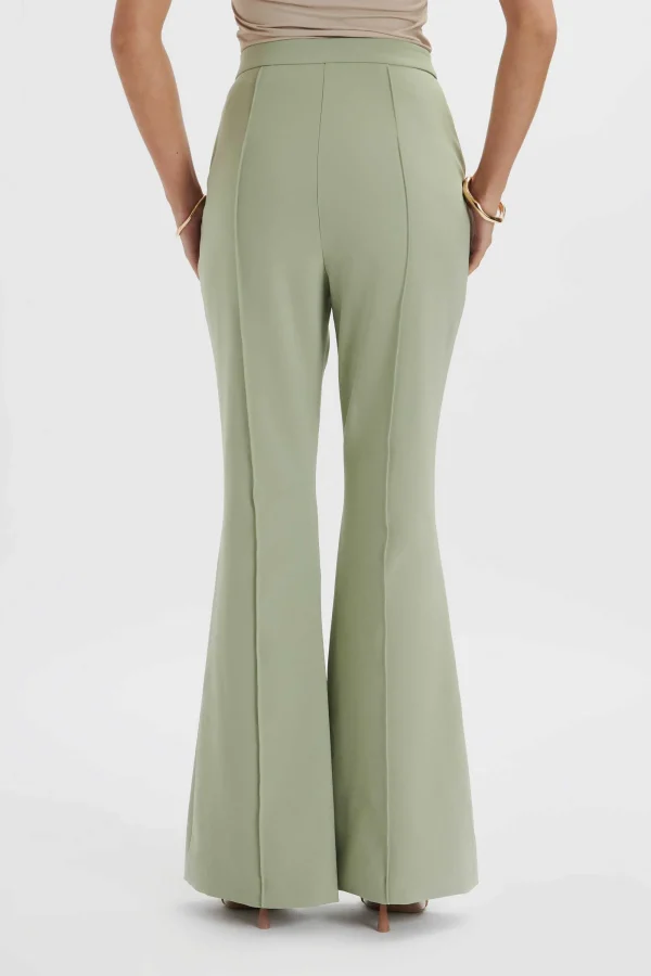 Lavish Alice Emelie Fit & Flare Trousers In Sage Green Cheap