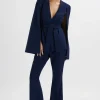 Lavish Alice Emelie Fit & Flare Trousers In Navy Fashion