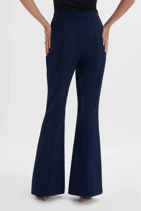 Lavish Alice Emelie Fit & Flare Trousers In Navy Fashion