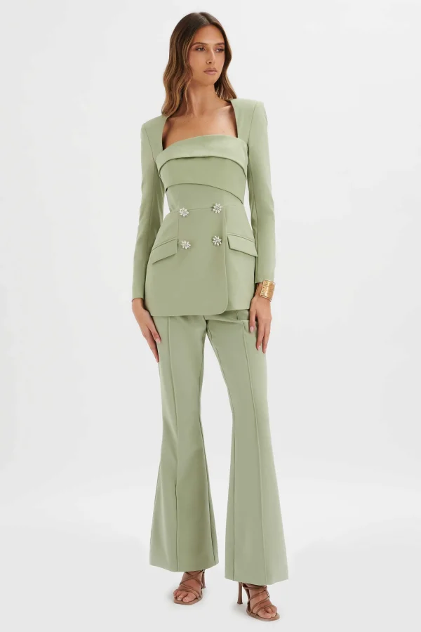 Lavish Alice Freja Tailored Bandeau Blazer In Sage Green Best