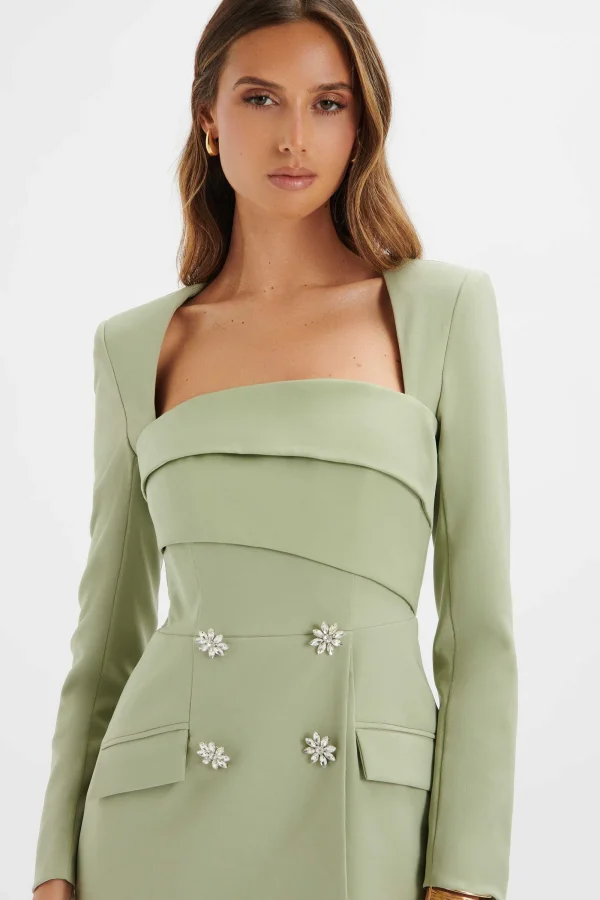 Lavish Alice Freja Tailored Bandeau Blazer In Sage Green Best