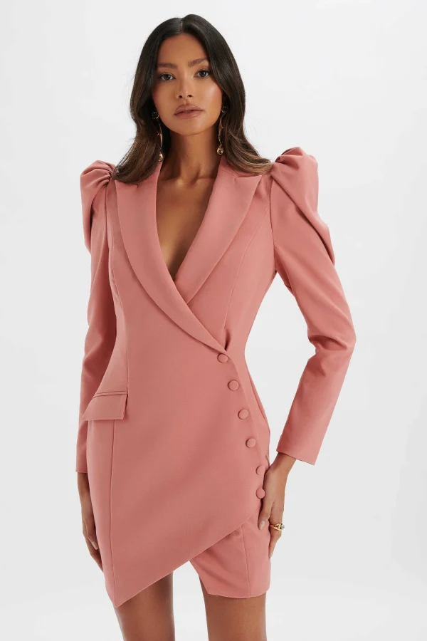 Lavish Alice Gracie Puff Sleeve Mini Blazer Dress In Rose Clearance