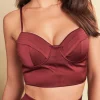 Lavish Alice Iris Bonded Satin Stitch Detail Bralette In Burgundy Best