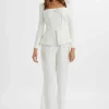 Lavish Alice Jessie Diamante Trim Tailored Jumpsuit In White Best Sale