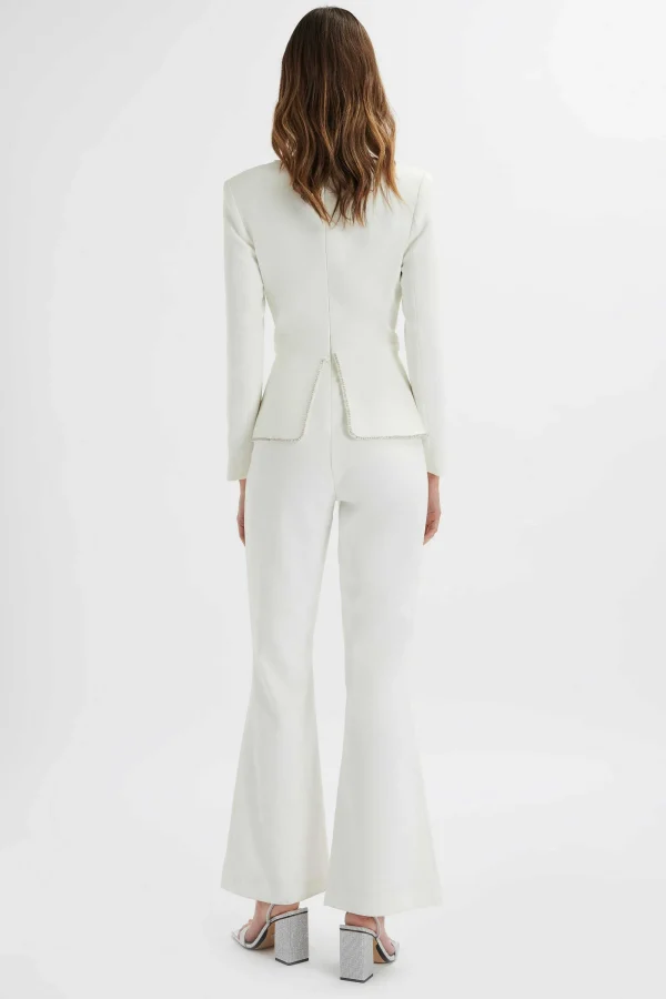 Lavish Alice Jessie Diamante Trim Tailored Jumpsuit In White Best Sale