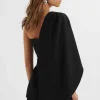 Lavish Alice Juno Obi Belted Asymmetric Cape Blazer In Black Cheap