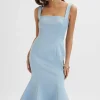 Lavish Alice Lainey Structured Satin Midi Slip Dress In Cornflower Blue Cheap