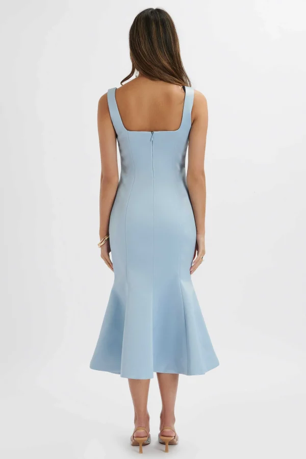 Lavish Alice Lainey Structured Satin Midi Slip Dress In Cornflower Blue Cheap