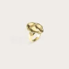 Lavish Alice Leora Hammered Effect Oval Gold Ring Shop