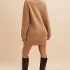 Lavish Alice Lilian Knitted Cashmere Mini Jumper Dress In Camel Cheap