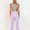 Lavish Alice Lily Feather Trim Trousers In Lilac Fashion