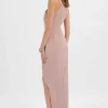 Lavish Alice Madeline Satin Cross Front Wrap Maxi Dress In Dusty Purple Best