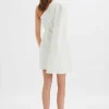 Lavish Alice Marcy Crystal Embellished One Shoulder Cape Blazer Dress In White Shop