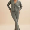 Lavish Alice Nella Knitted Cashmere Blend Relaxed Cardigan In Grey Clearance