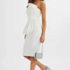 Lavish Alice Pandora Asymmetric Oversized Statement Bow Midi Dress In White Shop