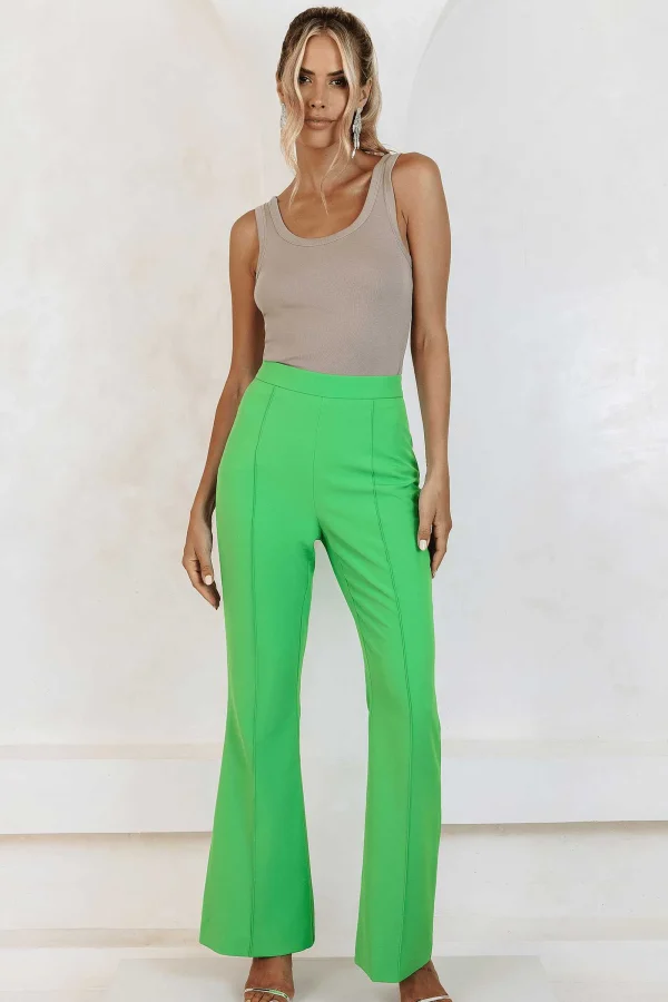 Lavish Alice Raquel Fit And Flare Trouser In Apple Green Hot