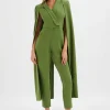 Lavish Alice Rayna Cape Style Tailored Jumpsuit In Green Best Sale