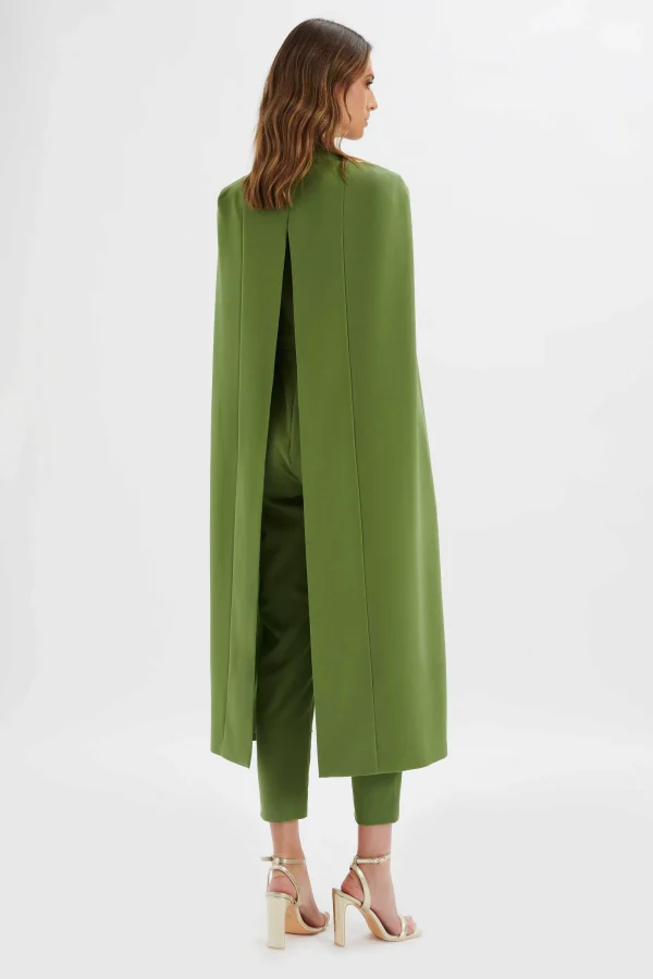 Lavish Alice Rayna Cape Style Tailored Jumpsuit In Green Best Sale