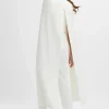 Lavish Alice Rayna Longline Cape Tailored Jumpsuit In White Fashion