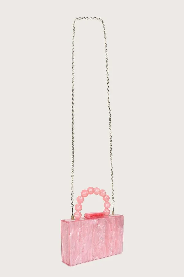 Lavish Alice Reya Bead Handle Marbled Box Clutch Bag In Pink Online