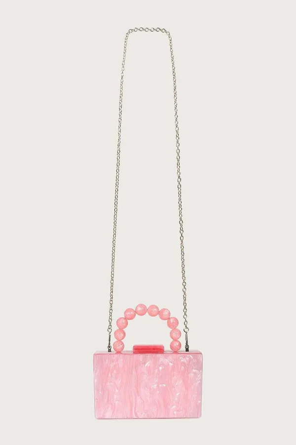 Lavish Alice Reya Bead Handle Marbled Box Clutch Bag In Pink Online