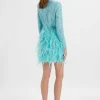 Lavish Alice Selene Embellished Feather Mini Dress In Blue New