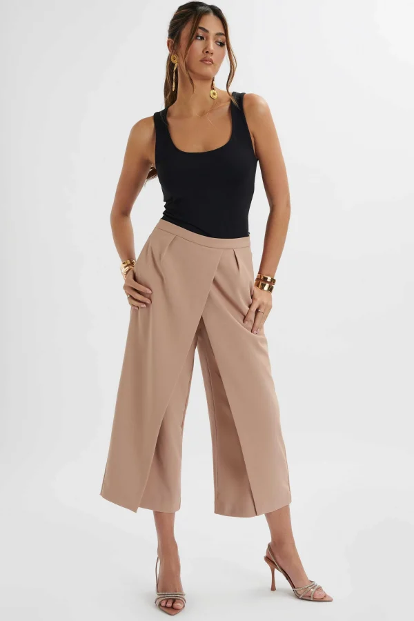 Lavish Alice Siya Wrap Culotte Trousers In Camel Cheap